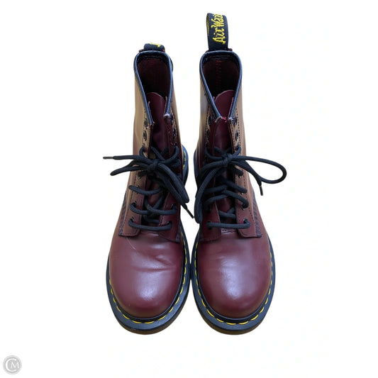 Boots Combat By Dr Martens In Maroon, Size: 6