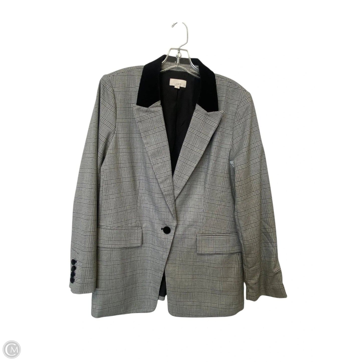 Blazer By Loft In Black & White, Size: 14