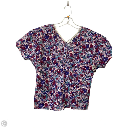 Top Short Sleeve By Madewell In Floral Print, Size: 4