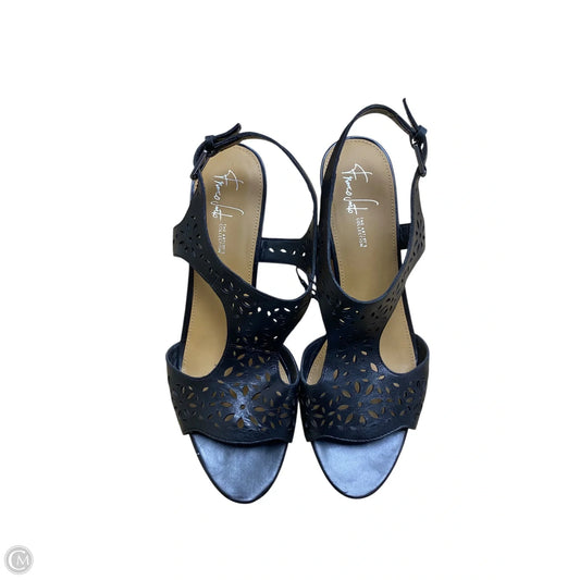 Sandals Heels Wedge By Franco Sarto In Black, Size: 10