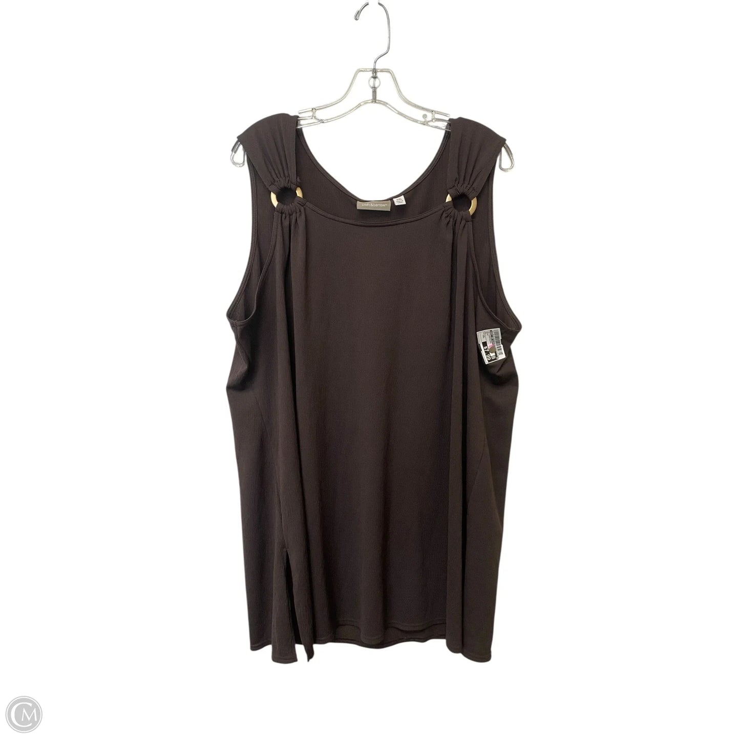 Top Sleeveless By Croft And Barrow In Brown, Size: Xxl