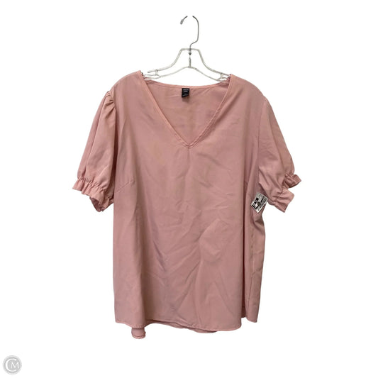 Top Short Sleeve By Shein In Pink, Size: 2x
