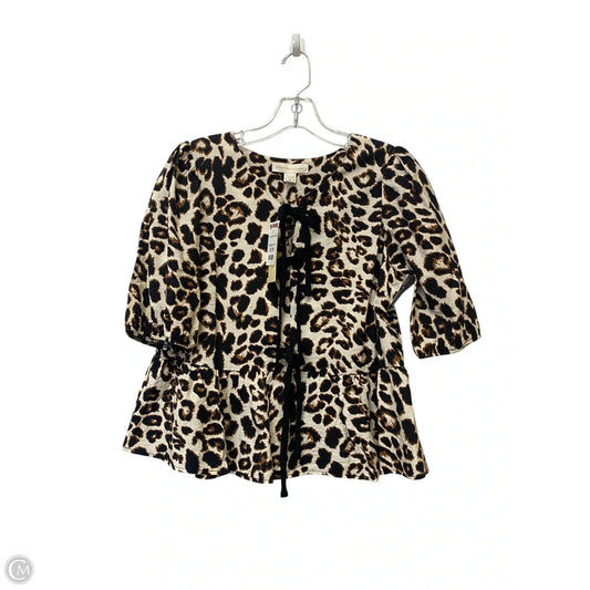 Top Short Sleeve By Monteau In Animal Print, Size: M