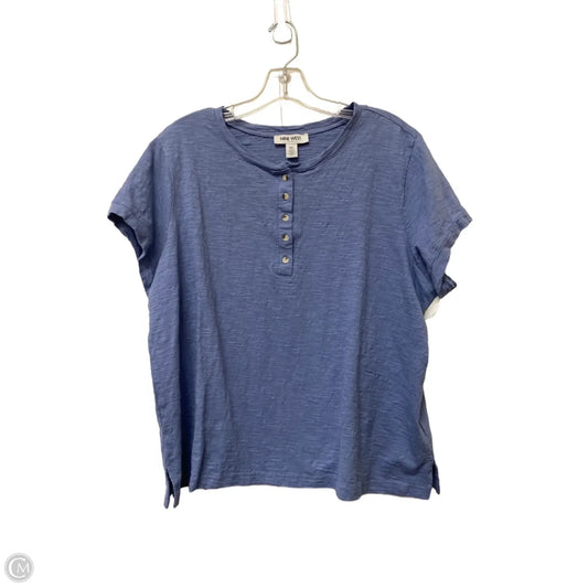 Top Short Sleeve Basic By Nine West In Blue, Size: Xxl