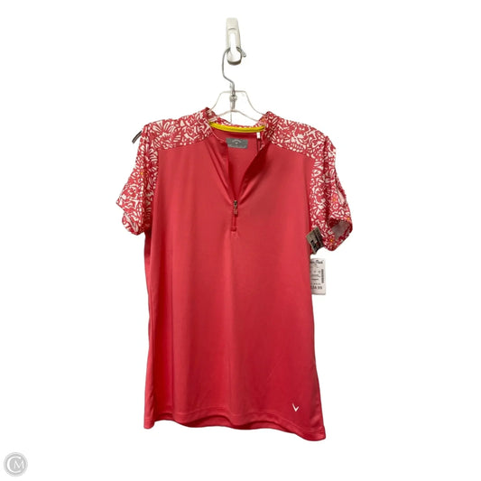 Athletic Top Short Sleeve By Callaway In Pink, Size: M