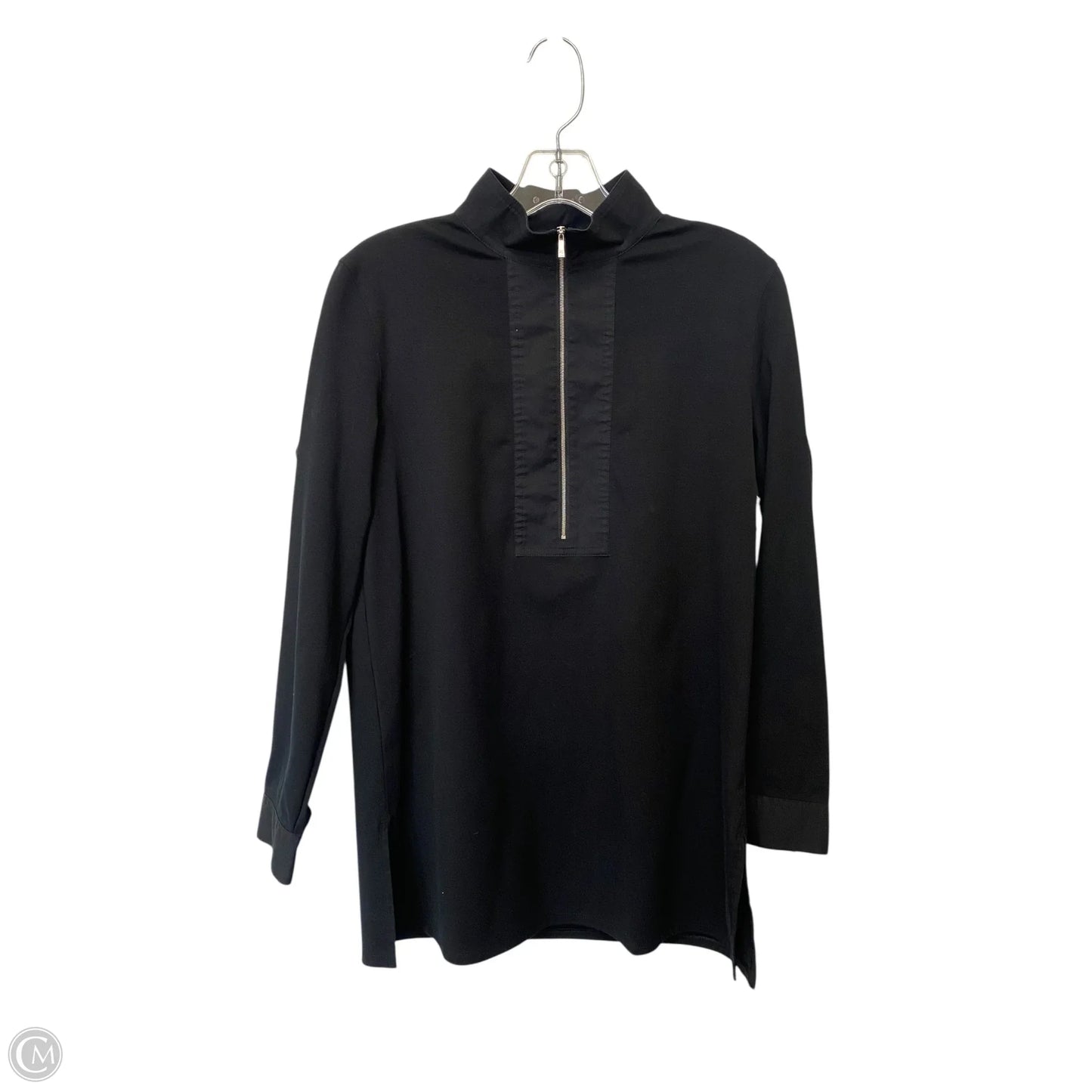 Top Long Sleeve Designer By Lafayette 148 In Black, Size: S