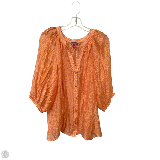 Top Short Sleeve By Vince Camuto In Orange & Pink, Size: 1x