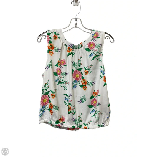 Top Sleeveless By Loft In Floral Print, Size: L