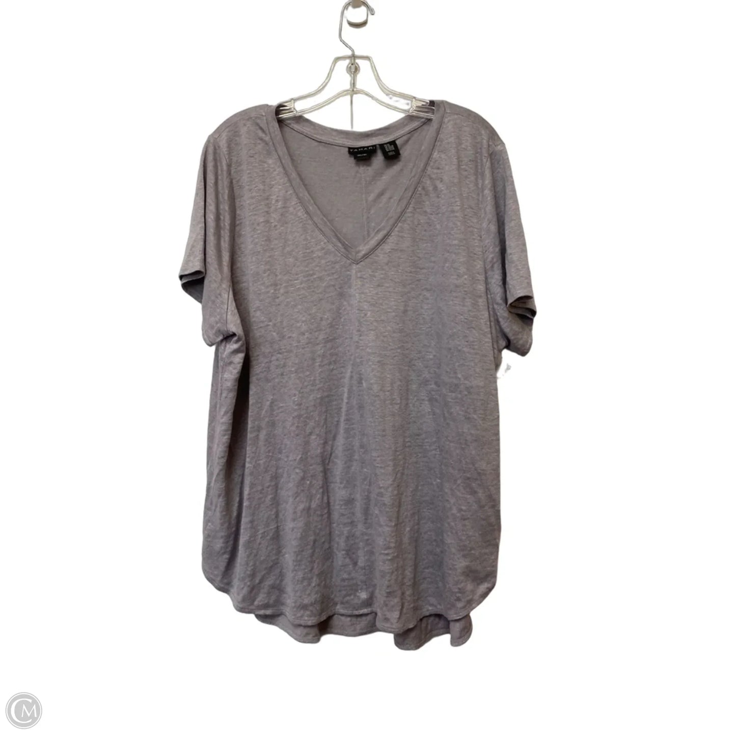 Top Short Sleeve Basic By Tahari In Grey, Size: 2x