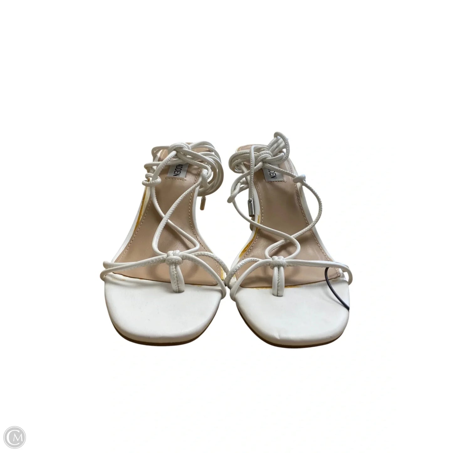Sandals Heels Block By Steve Madden In White, Size: 7.5