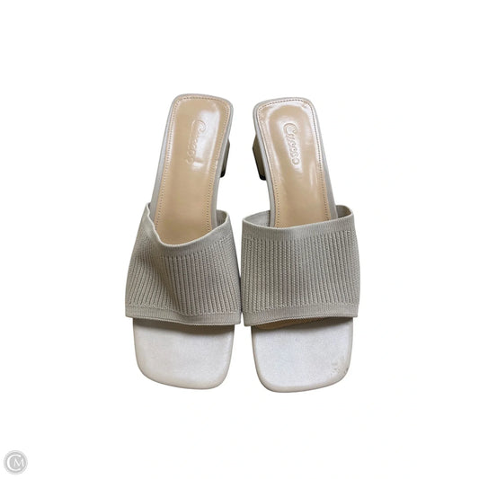 Sandals Heels Block By Clothes Mentor In Tan, Size: 8