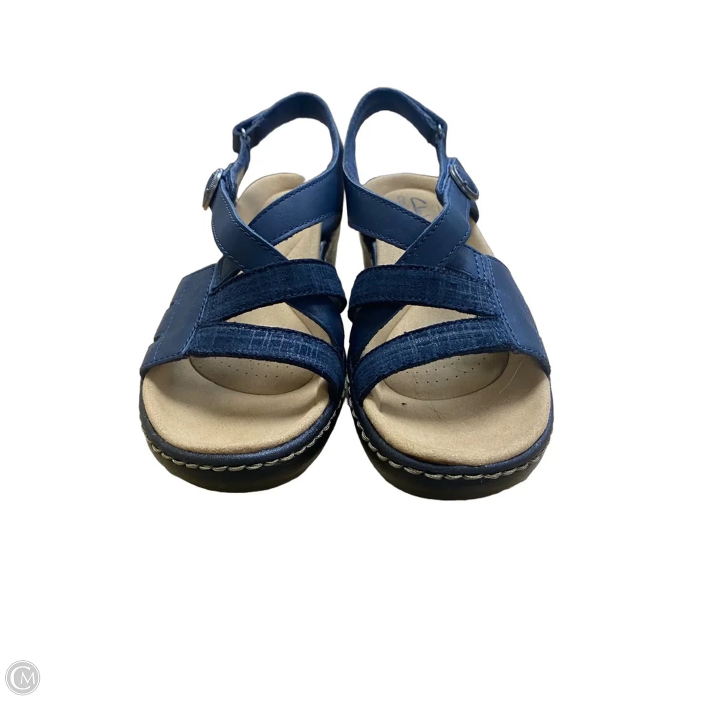 Sandals Flats By Clarks In Navy, Size: 6