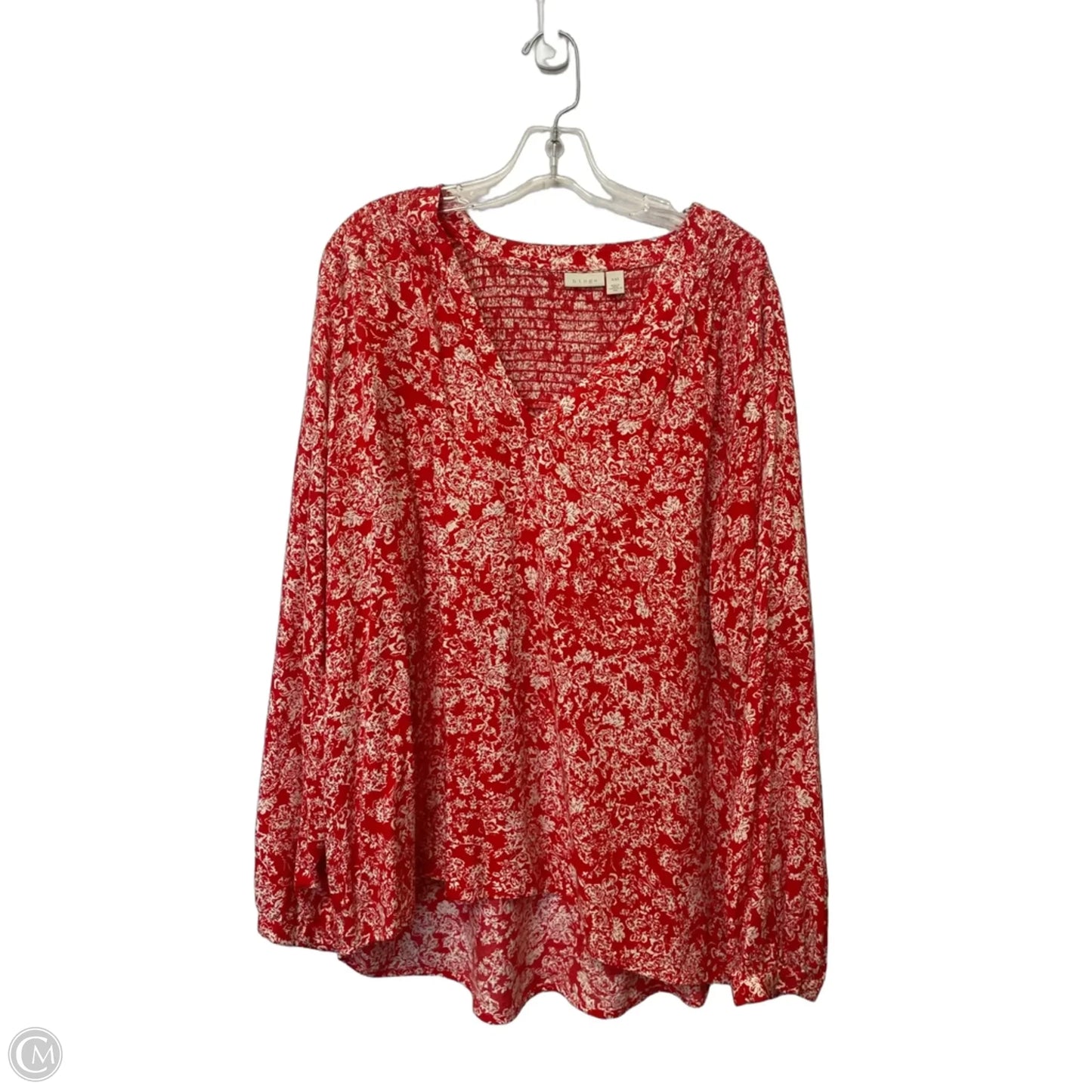Top Long Sleeve By Hinge In Red, Size: Xxl
