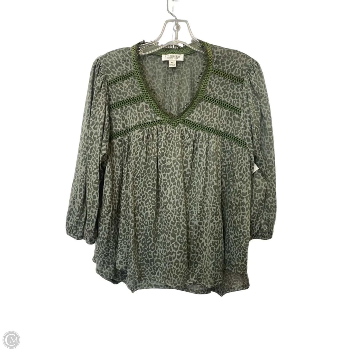 Top Long Sleeve By Studio In Green, Size: Lp
