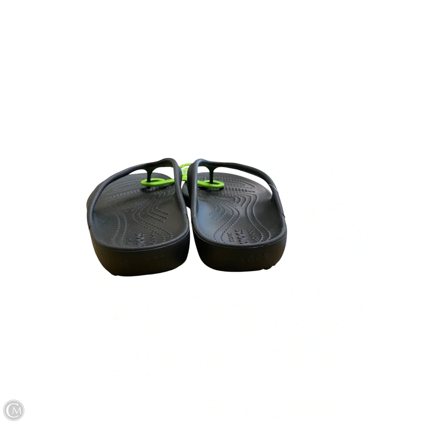 Sandals Flip Flops By Crocs In Black, Size: 6