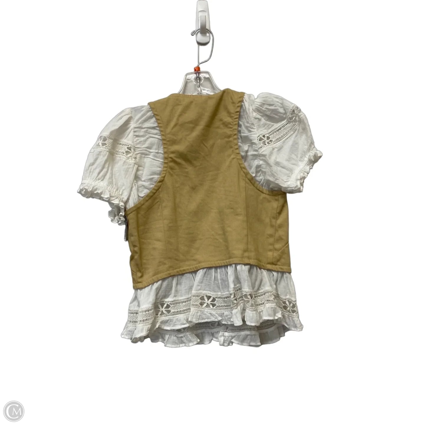 Top Short Sleeve By Anthropologie In Tan, Size: Xs