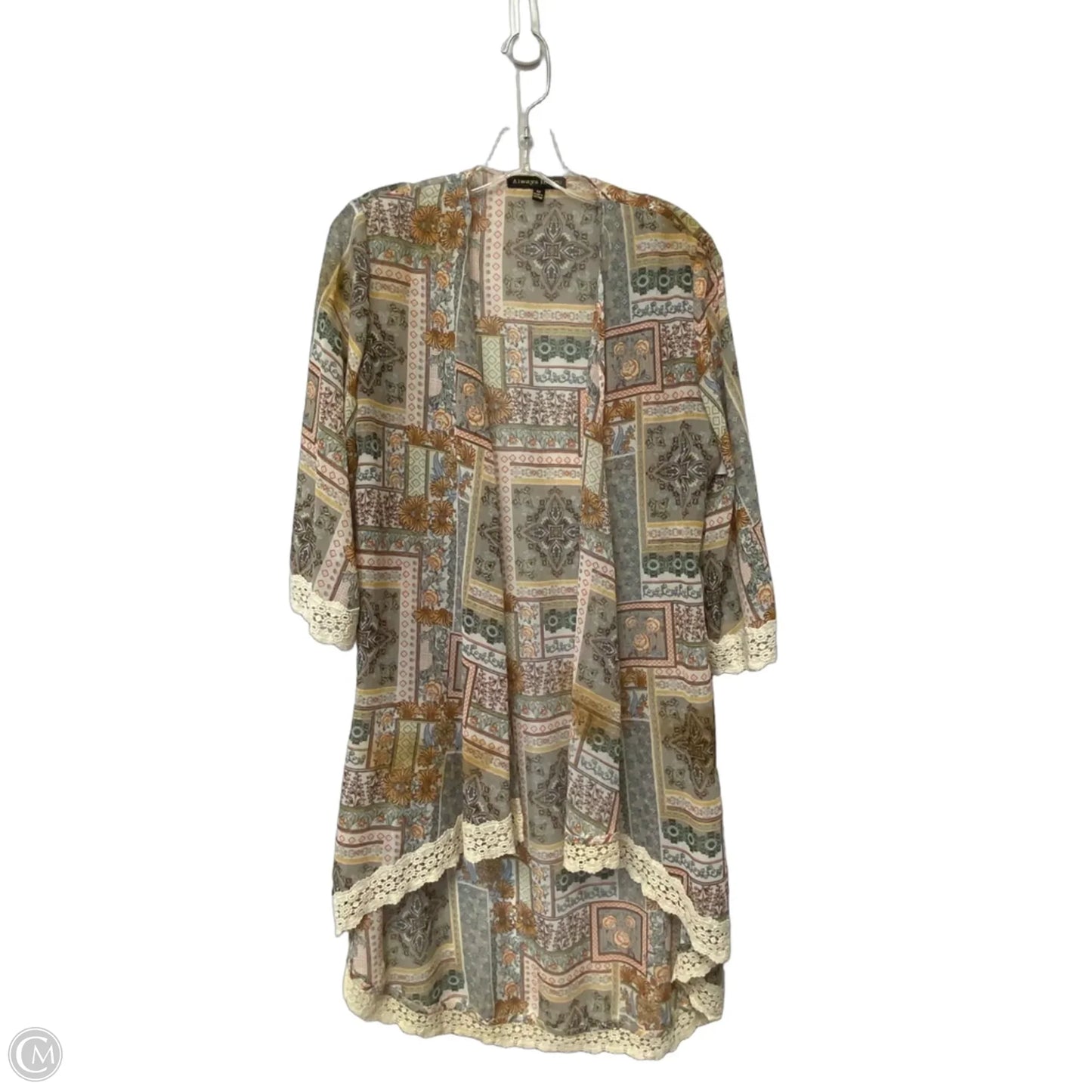 Shawl By Always Indigo In Floral Print, Size: M