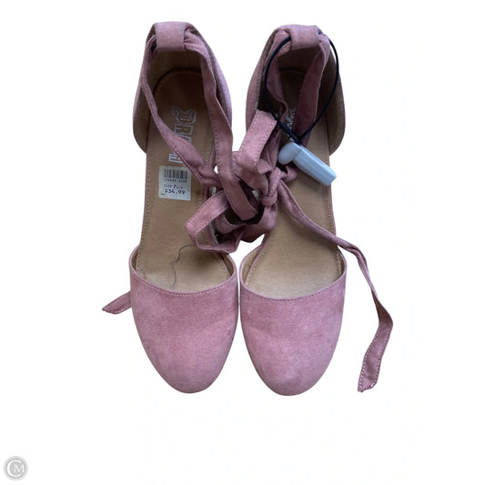 Sandals Heels Wedge By Brash In Pink, Size: 7.5