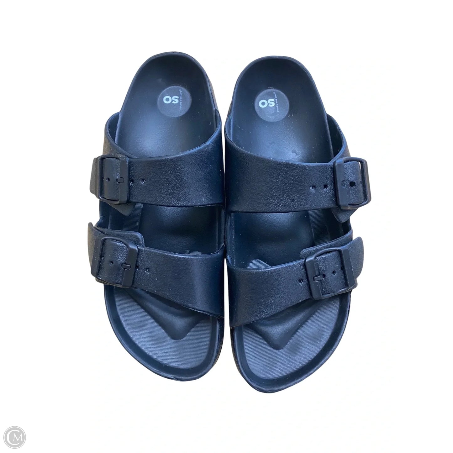 Sandals Flats By So In Black, Size: 9