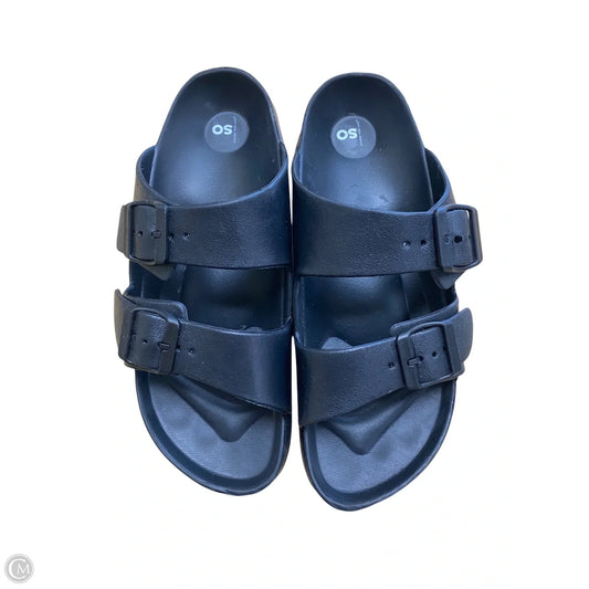 Sandals Flats By So In Black, Size: 9