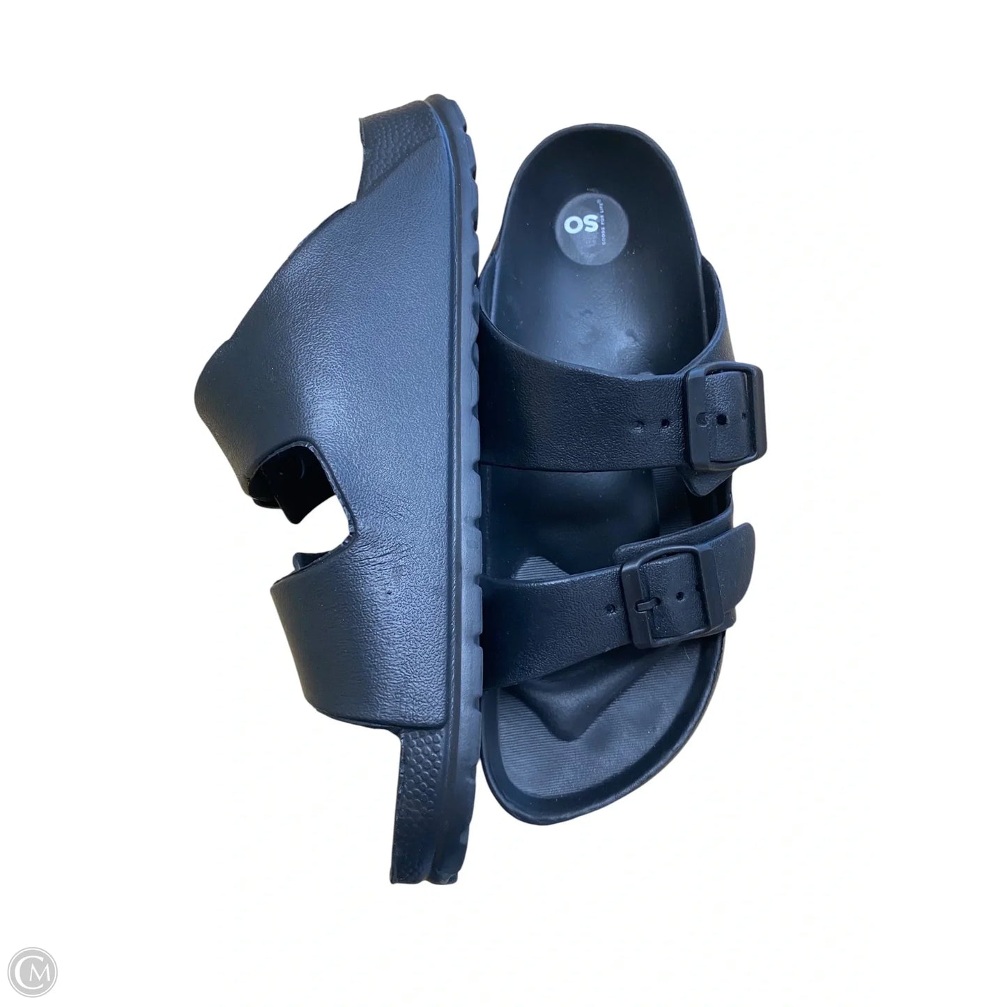 Sandals Flats By So In Black, Size: 9