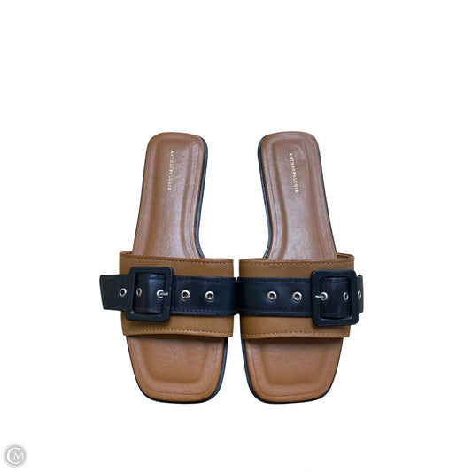 Sandals Flip Flops By Anthropologie In Brown, Size: 6
