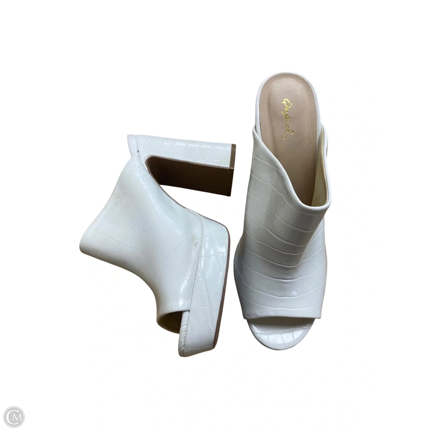 Shoes Heels Block By Qupid In White, Size: 10