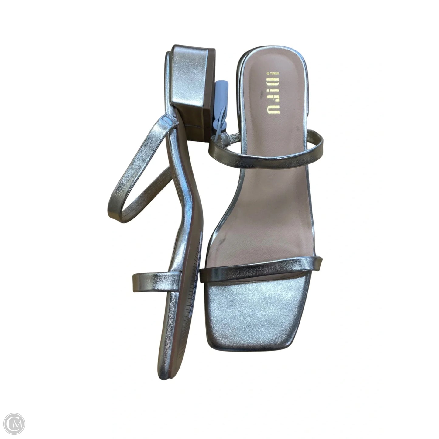 Sandals Heels Block By Cmf In Gold, Size: 8