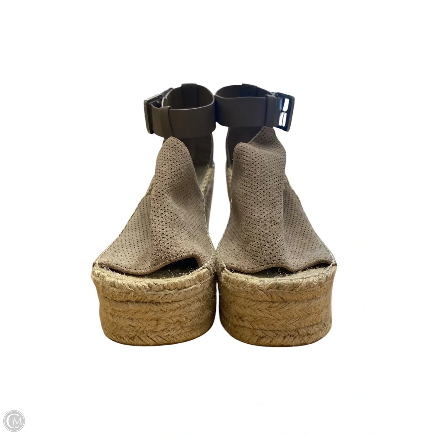 Sandals Heels Wedge By Marc Fisher In Taupe, Size: 8.5