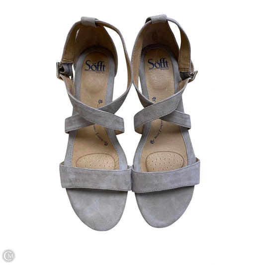 Shoes Heels Wedge By Sofft In Taupe, Size: 9.5