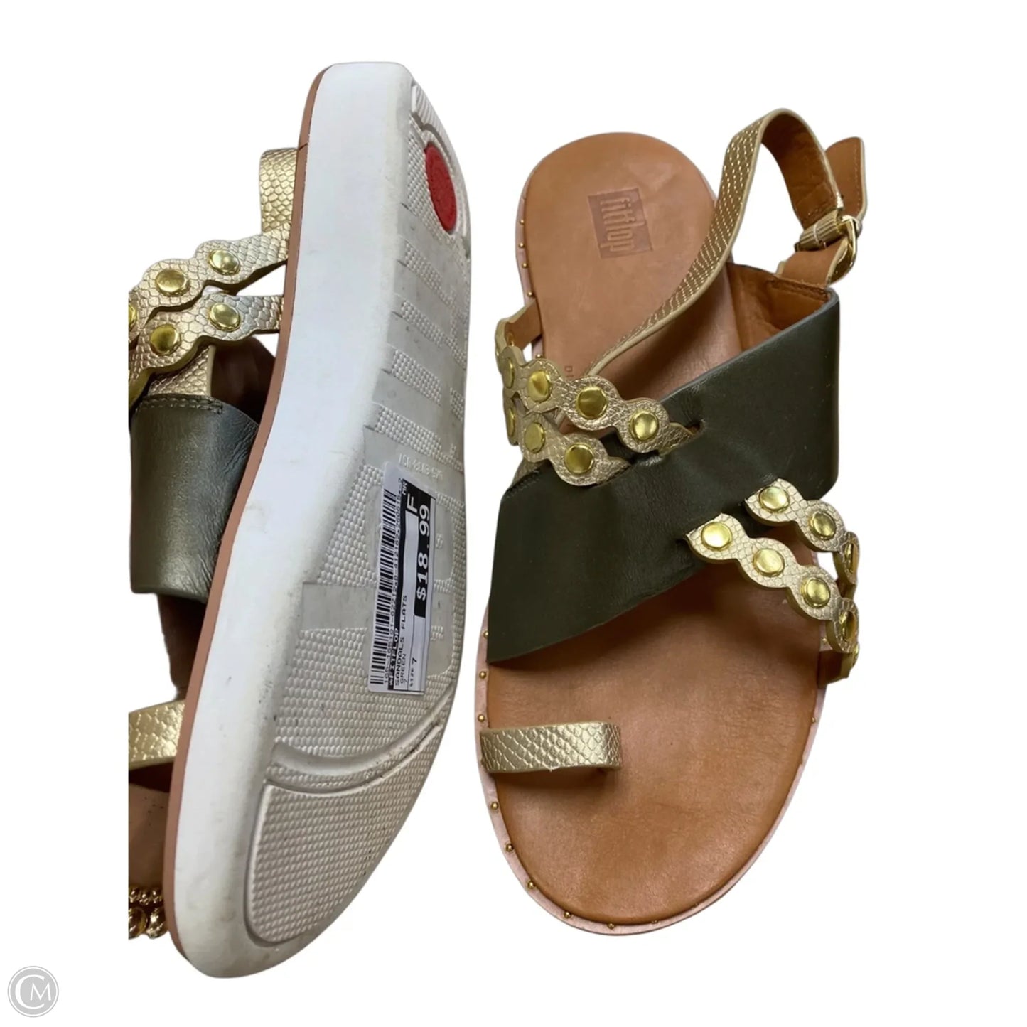 Sandals Flats By Fitflop In Green, Size: 7