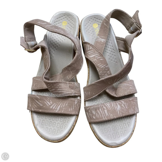 Sandals Heels Wedge By Bzees In Pink, Size: 8
