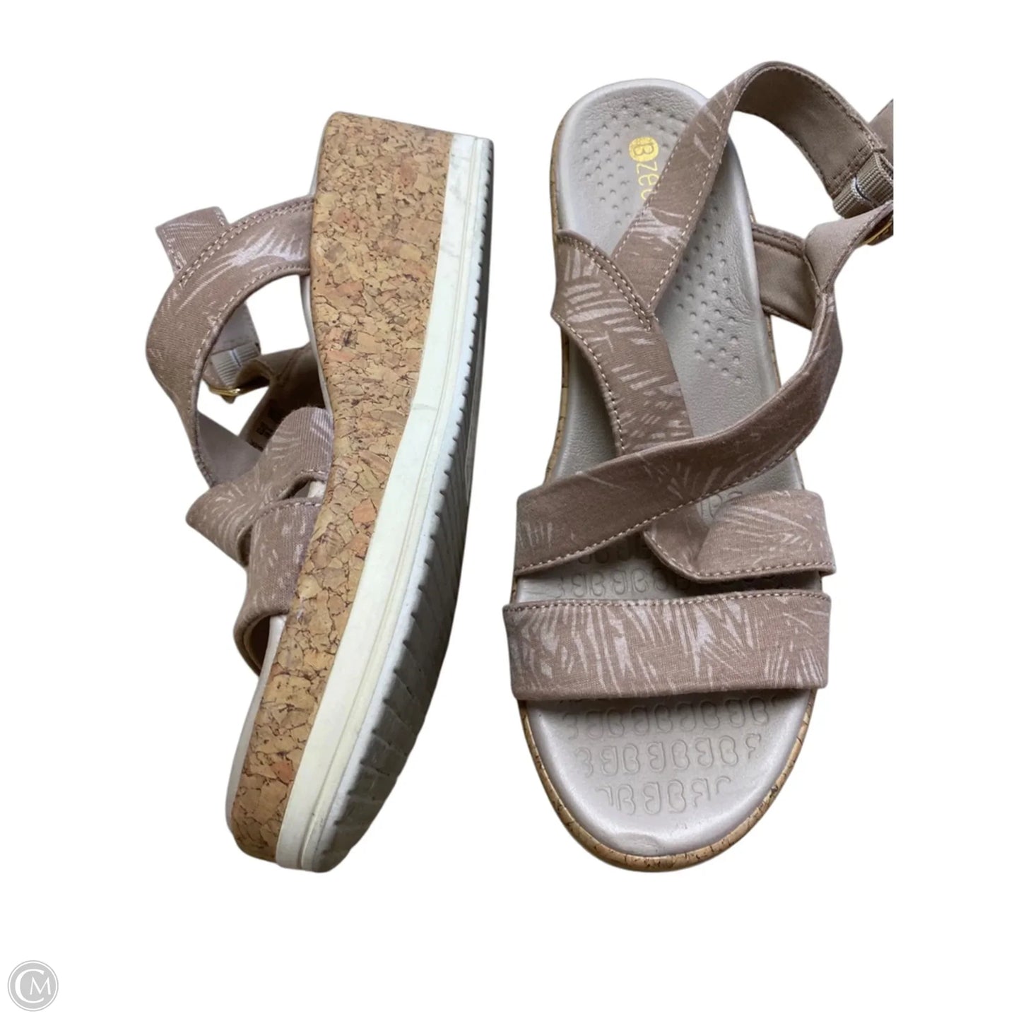 Sandals Heels Wedge By Bzees In Pink, Size: 8