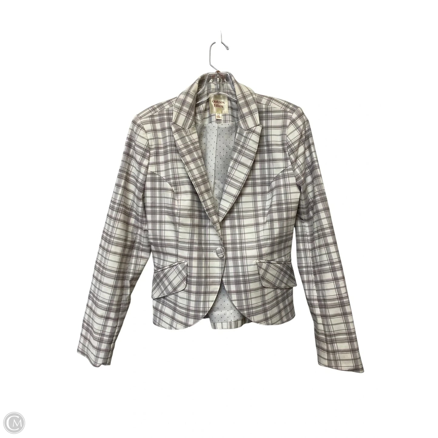 Blazer By Clothes Mentor In Plaid Pattern, Size: M