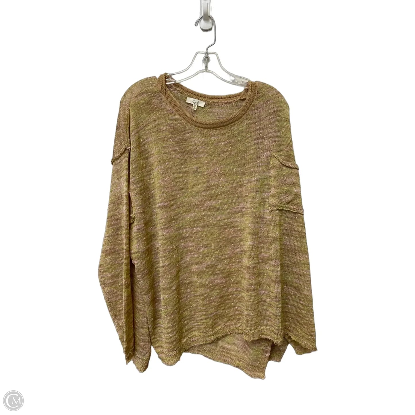 Top Long Sleeve By Easel In Brown & Pink, Size: M