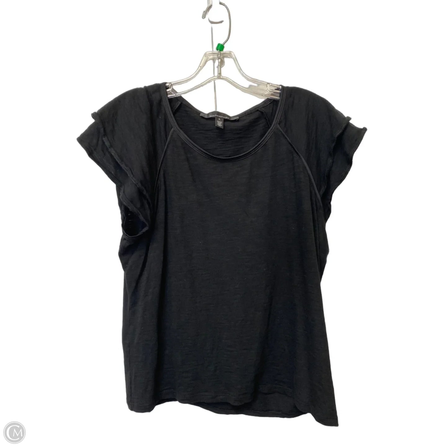 Top Short Sleeve By White House Black Market In Black, Size: L
