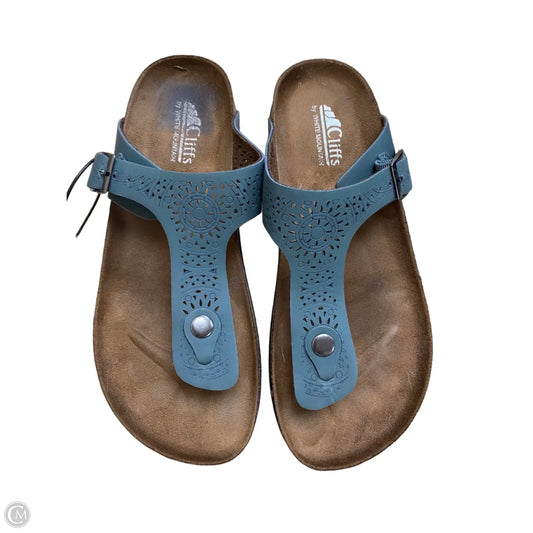 Sandals Flats By Cliffs By White Mountain In Blue, Size: 9