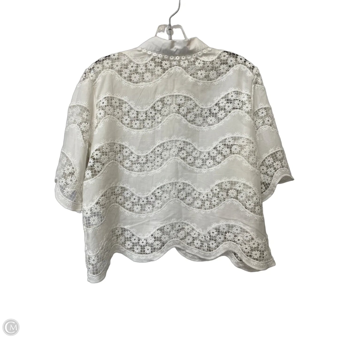 Top Short Sleeve By Ultra Pink In White, Size: S