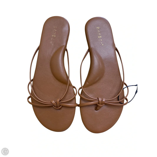 Sandals Flats By Bamboo In Brown, Size: 7.5