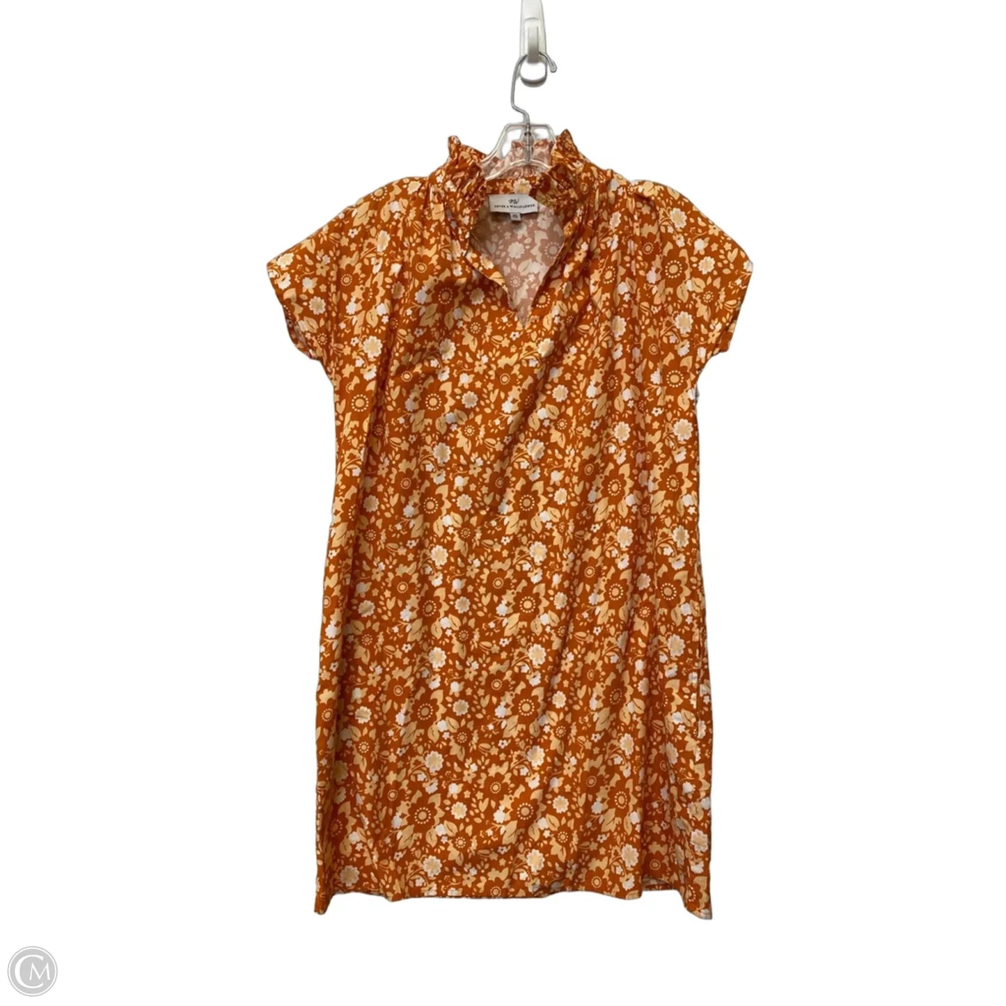 Dress Casual Midi By Clothes Mentor In Orange, Size: Xs