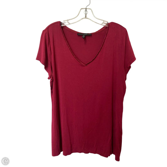 Top Short Sleeve Basic By White House Black Market In Maroon, Size: Xl