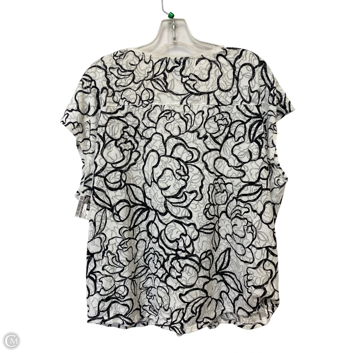 Top Short Sleeve By White House Black Market In Floral Print, Size: Xl