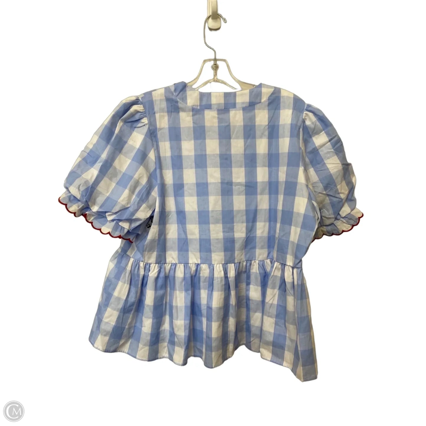 Top Short Sleeve By Clothes Mentor In Checkered Pattern, Size: Xl