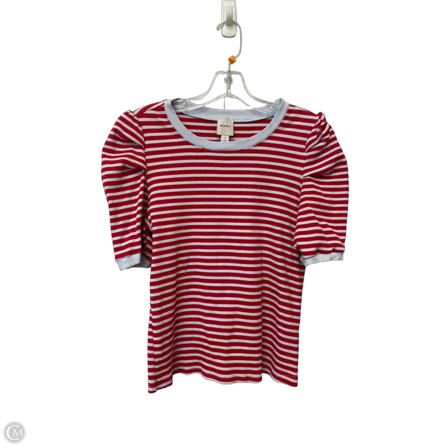 Top Short Sleeve By Maeve In Striped Pattern, Size: L