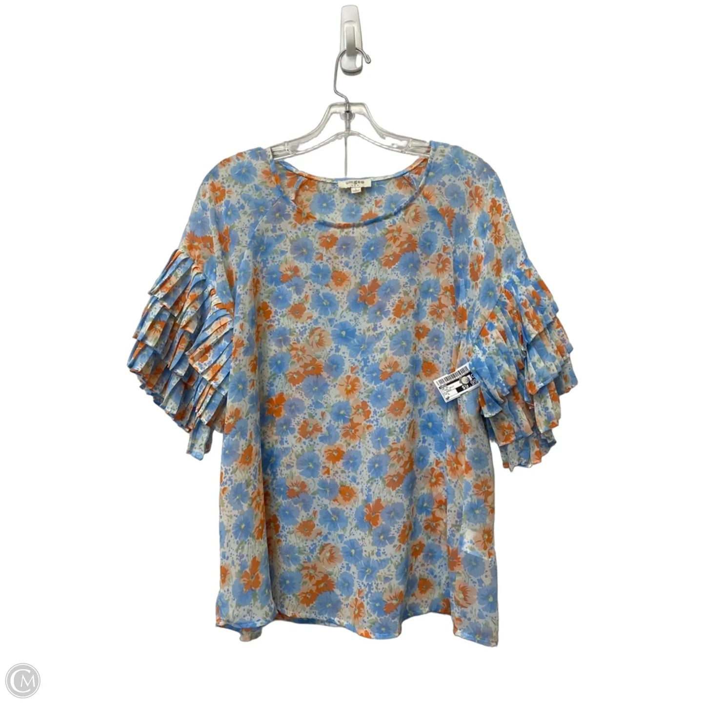 Top Short Sleeve By Umgee In Floral Print, Size: L