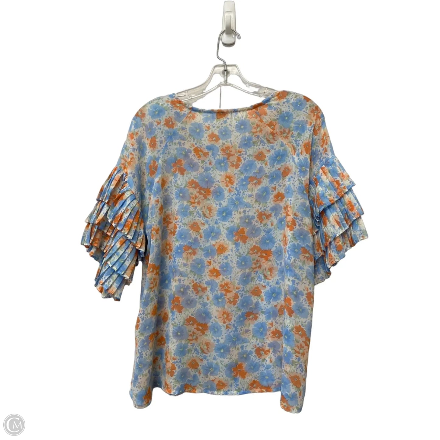 Top Short Sleeve By Umgee In Floral Print, Size: L