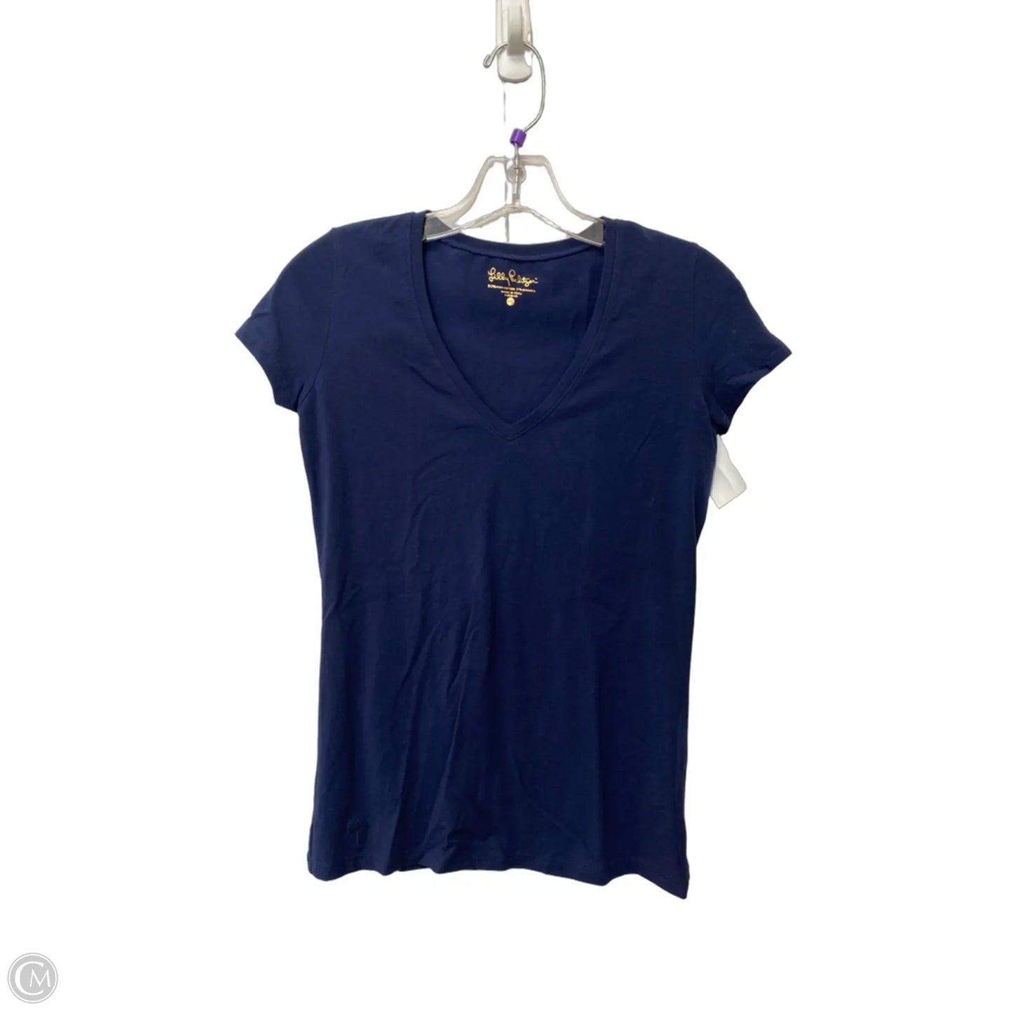 Top Short Sleeve Designer By Lilly Pulitzer In Blue, Size: Xxs
