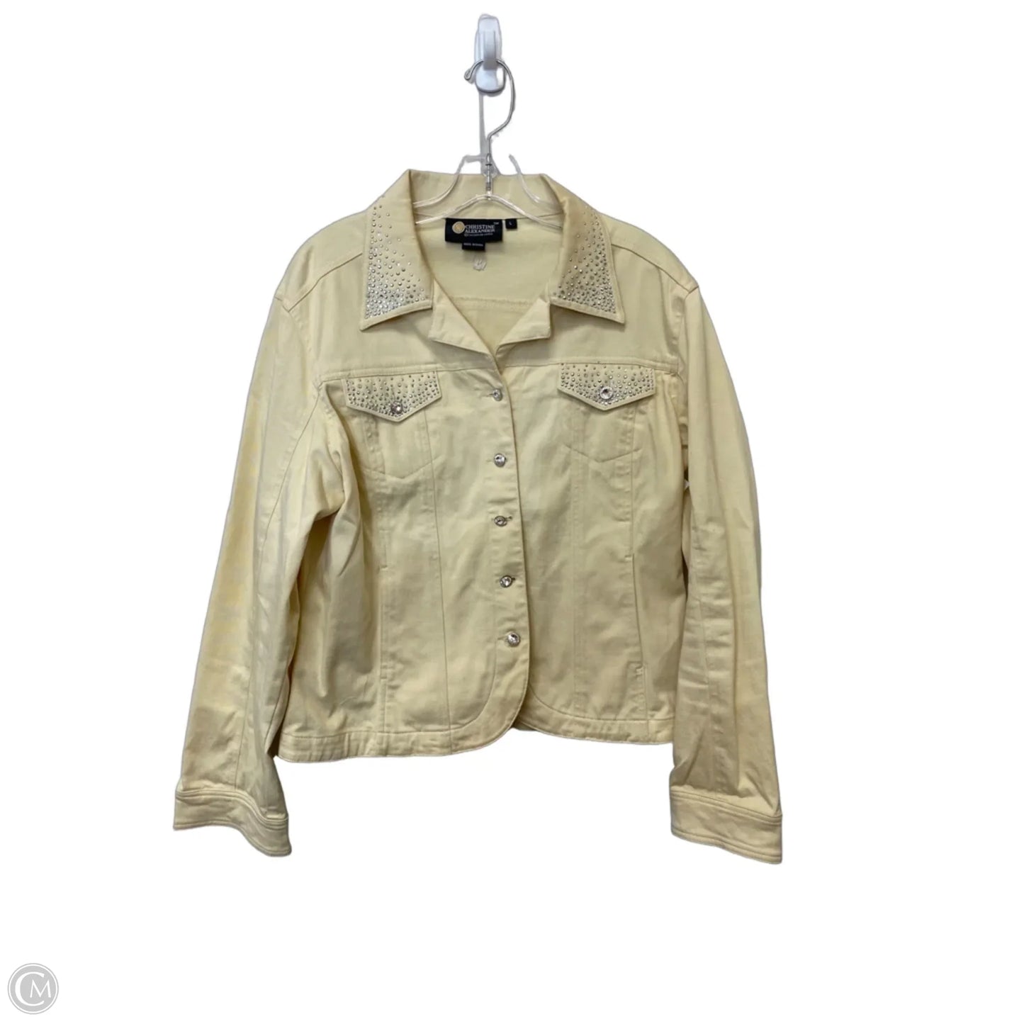 Jacket Denim By Christine Alexander In Yellow, Size: L