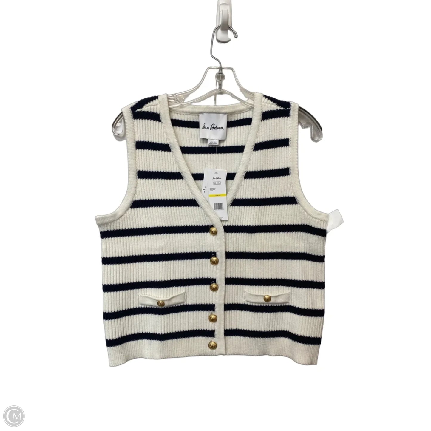 Vest Sweater By Sam Edelman In Striped Pattern, Size: M