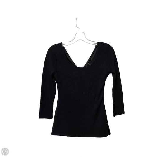 Top Long Sleeve By White House Black Market In Black, Size: Xxs